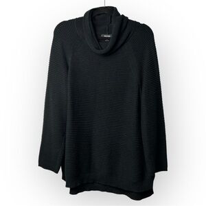Kenneth Cole Black Cowl Neck Ribbed Sweater L